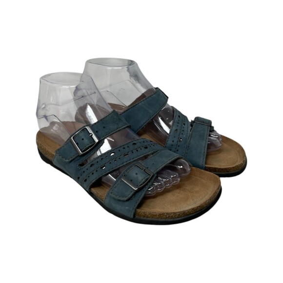 Earth Origins Sandals Women's Size 7 M Blue Slides Orono Flex Buckle Closure - Picture 3 of 11
